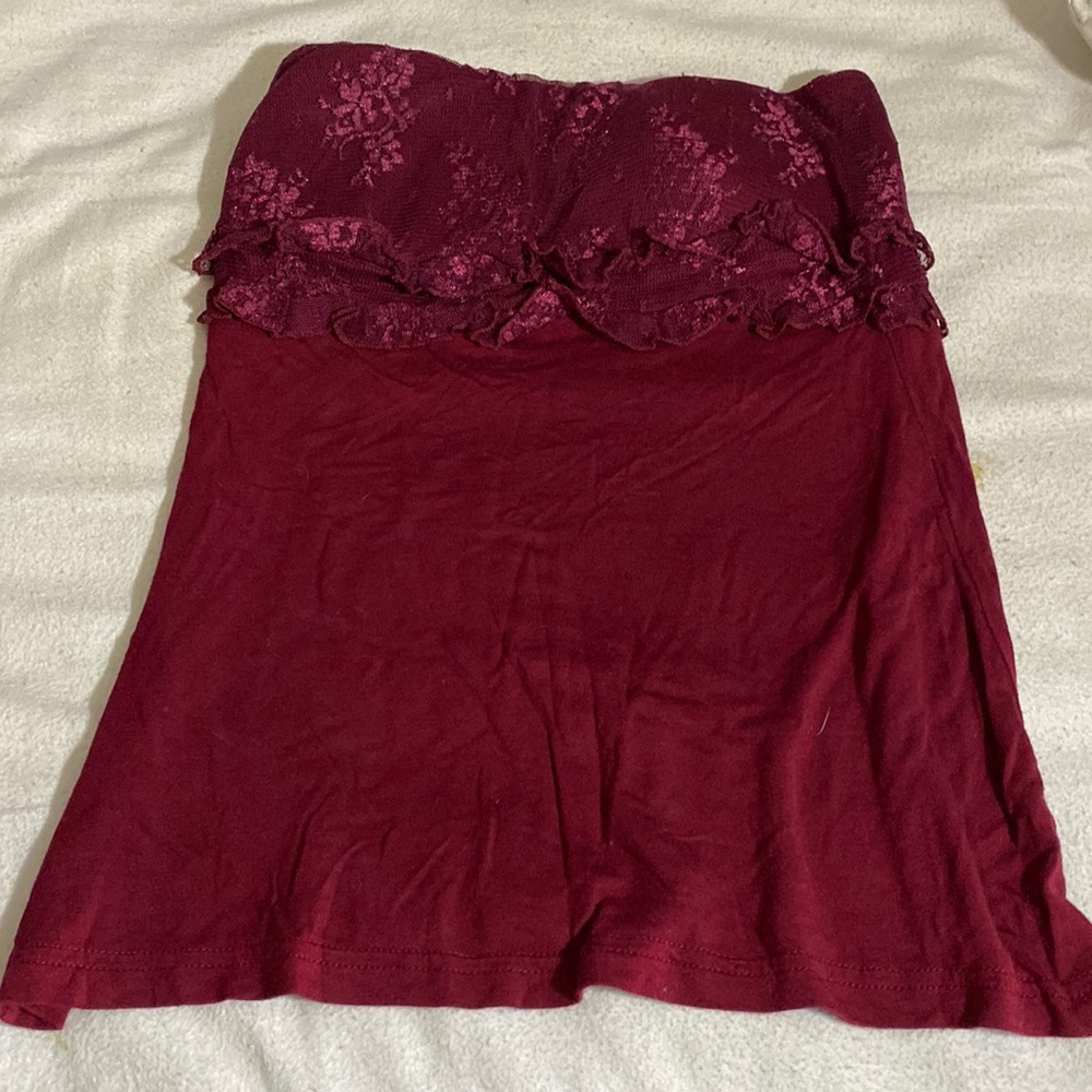 Charlotte Russe | maroon lace tube top